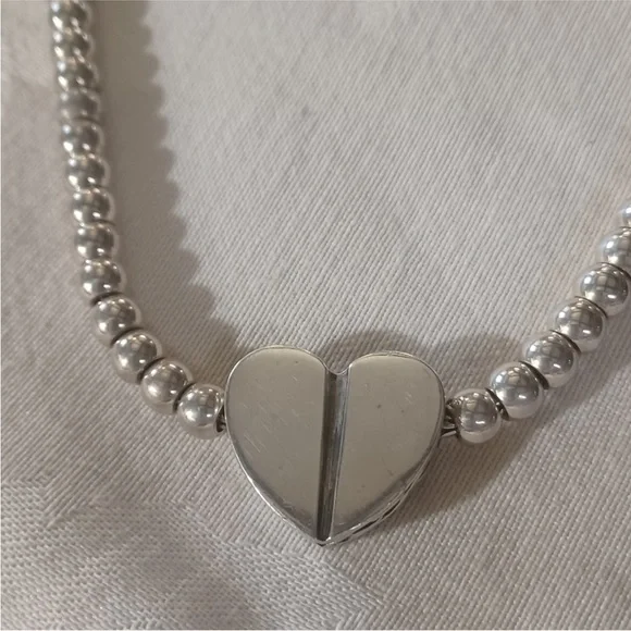Barry Kieselstein-Cord Sterling Silver Beaded Heart Toggle Necklace - Picture 2 of 14